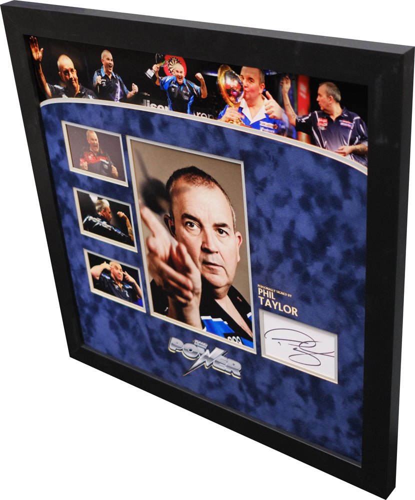 Phil 'Power' Taylor signed whitecard - Memorabilia Framers Shop