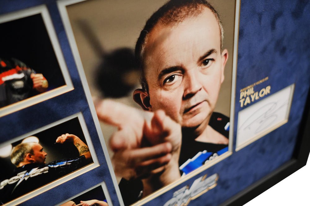 Phil 'Power' Taylor signed whitecard - Memorabilia Framers Shop