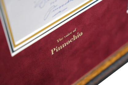 Pinocchio Photograph Display Signed by Dickie Jones - Memorabilia Framers Shop