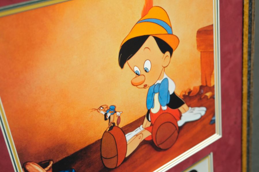 Pinocchio Photograph Display Signed by Dickie Jones - Memorabilia Framers Shop