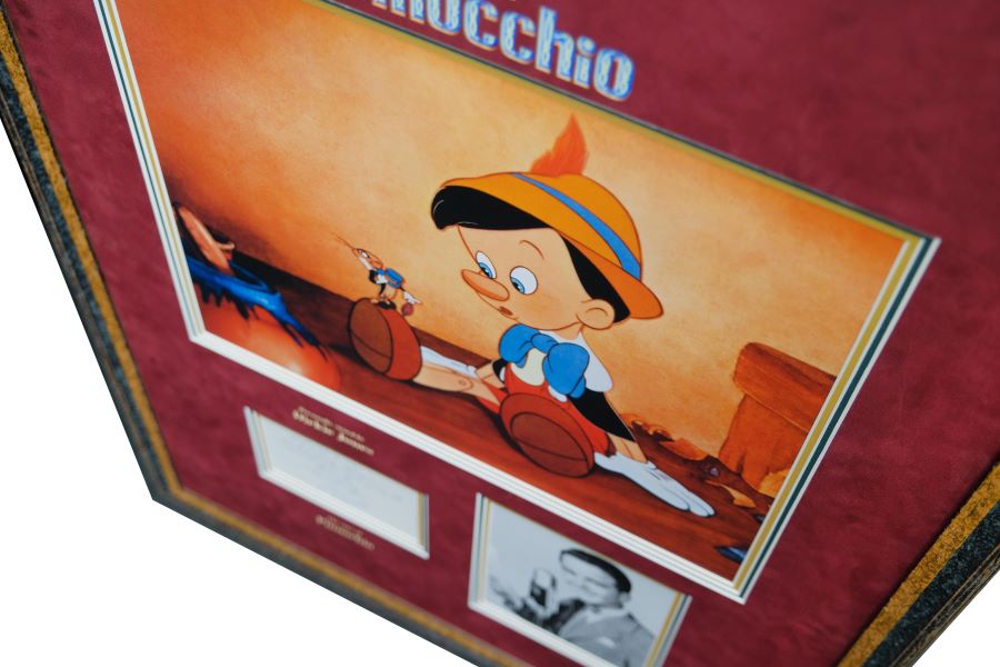 Pinocchio Photograph Display Signed by Dickie Jones - Memorabilia Framers Shop