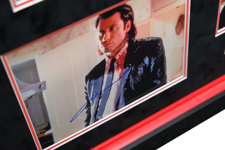 Pulp Fiction Framed Poster Display Signed by John Travolta and Uma Thurman - Memorabilia Framers Shop