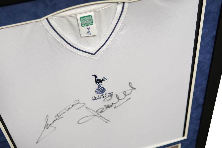 Ricky Villa and Ossie Ardiles Signed Spurs Shirt Framed Display - Memorabilia Framers Shop