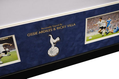 Ricky Villa and Ossie Ardiles Signed Spurs Shirt Framed Display - Memorabilia Framers Shop
