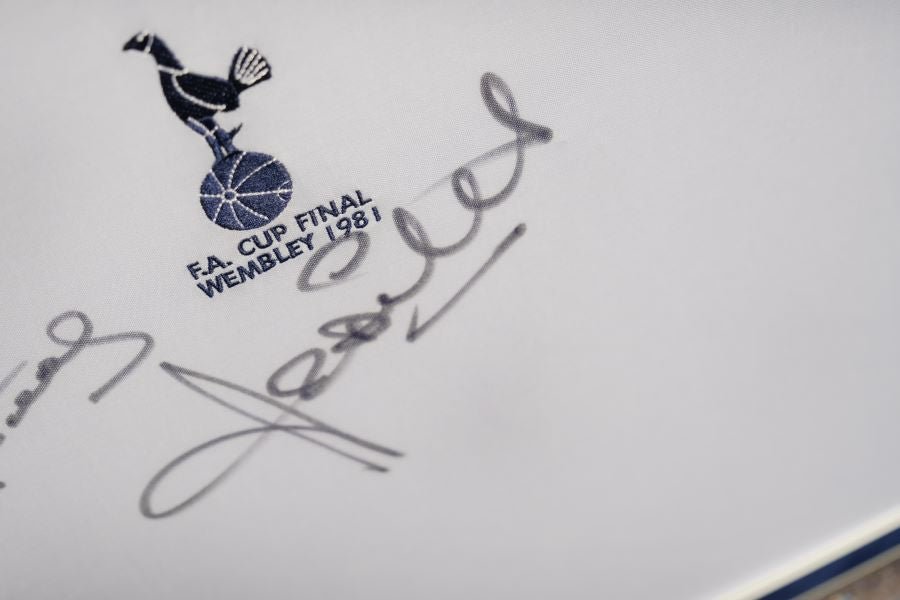 Ricky Villa and Ossie Ardiles Signed Spurs Shirt Framed Display - Memorabilia Framers Shop