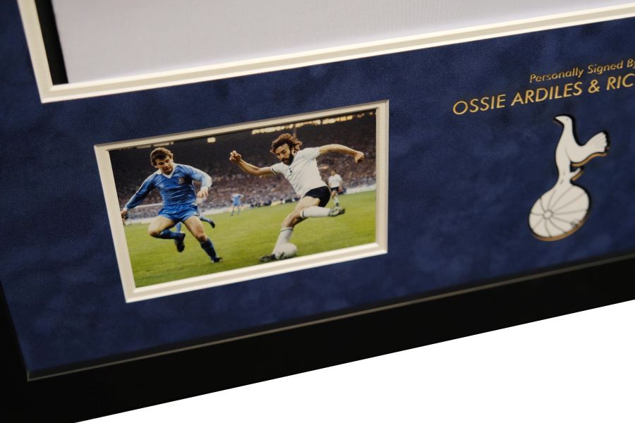 Ricky Villa and Ossie Ardiles Signed Spurs Shirt Framed Display - Memorabilia Framers Shop