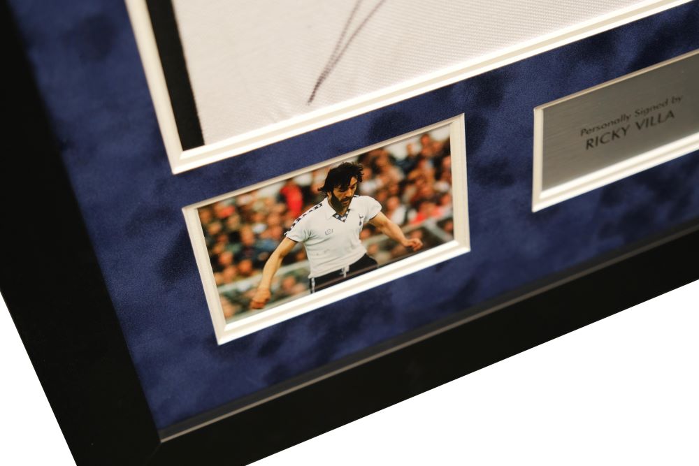 Ricky Villa Signed Spurs Shirt Framed Display - Memorabilia Framers Shop