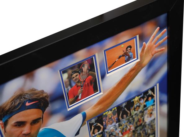 Roger Federer Signed White card Framed Display - Memorabilia Framers Shop