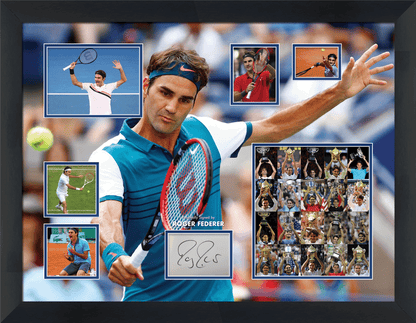 Roger Federer Signed White card Framed Display - Memorabilia Framers Shop