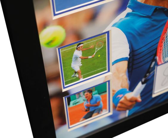 Roger Federer Signed White card Framed Display - Memorabilia Framers Shop