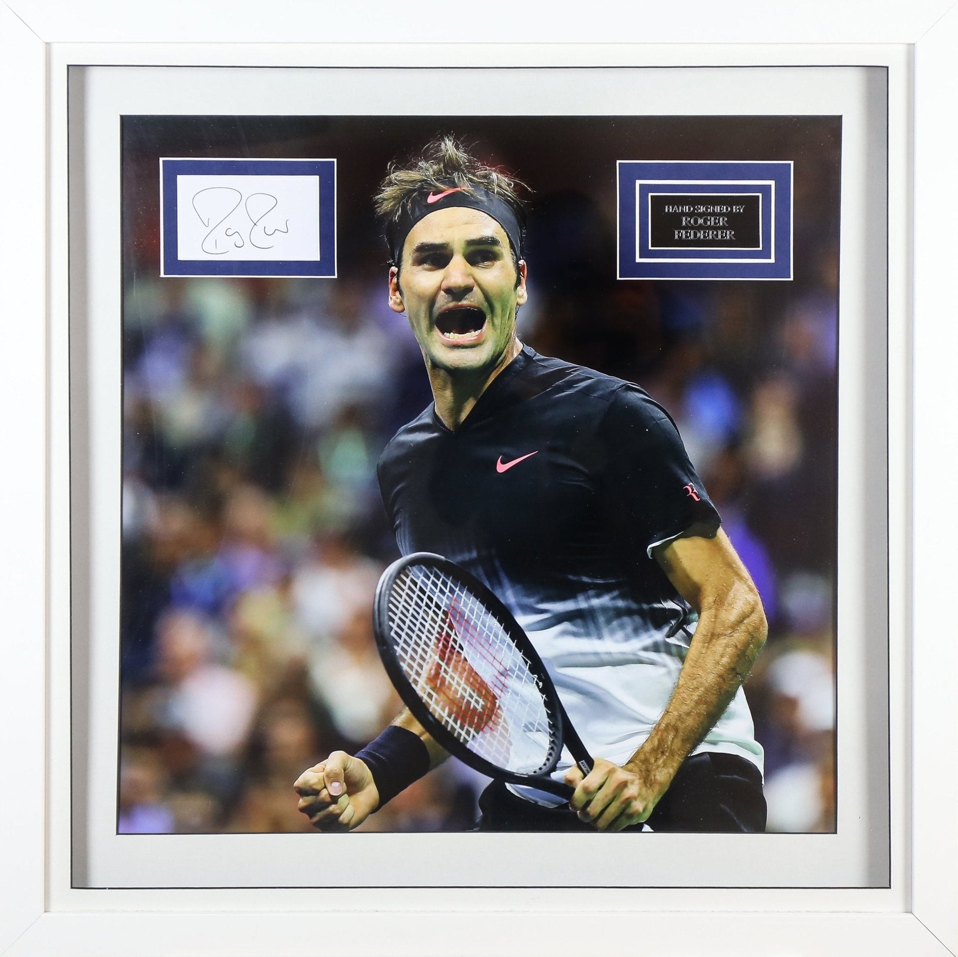 Roger Federer Signed Whitecard Framed Display - Memorabilia Framers Shop