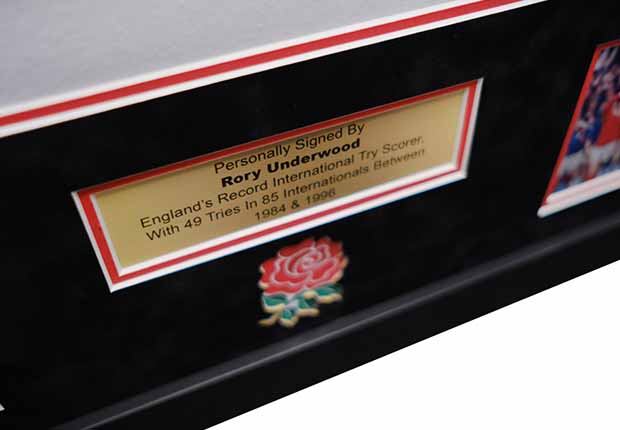 Rory Underwood Signed England Rugby shirt - Memorabilia Framers Shop