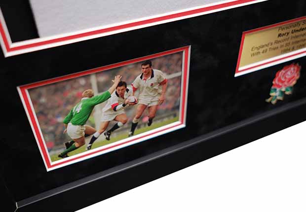 Rory Underwood Signed England Rugby shirt - Memorabilia Framers Shop