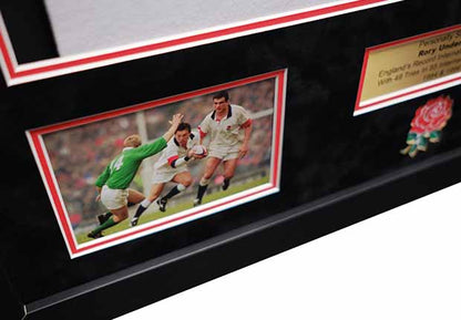 Rory Underwood Signed England Rugby shirt - Memorabilia Framers Shop