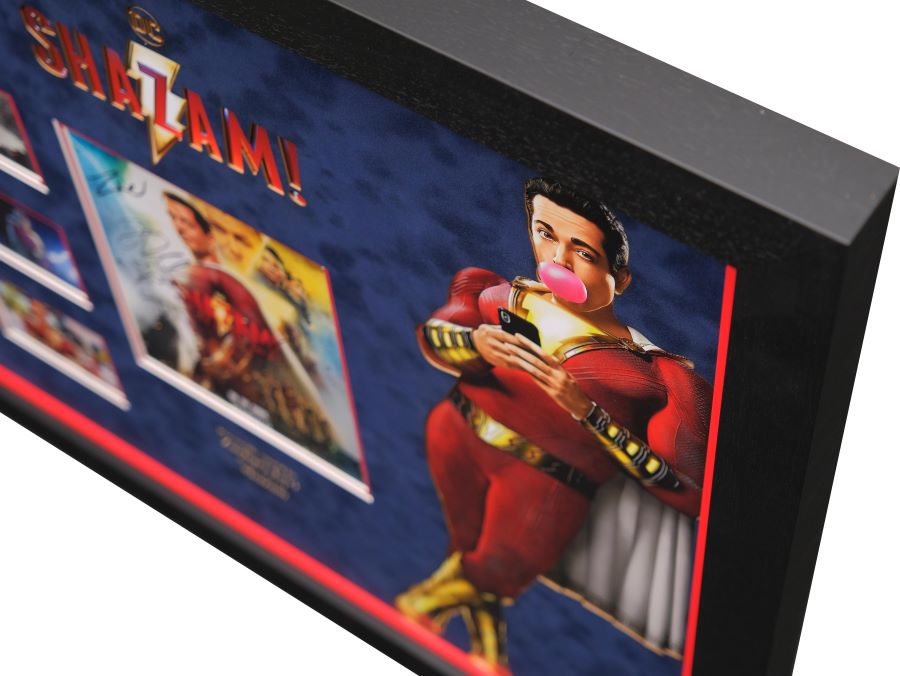 Shazam Multi Signed Photograph Display Signed by Zachary Levi - Memorabilia Framers Shop