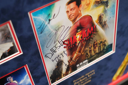 Shazam Multi Signed Photograph Display Signed by Zachary Levi - Memorabilia Framers Shop