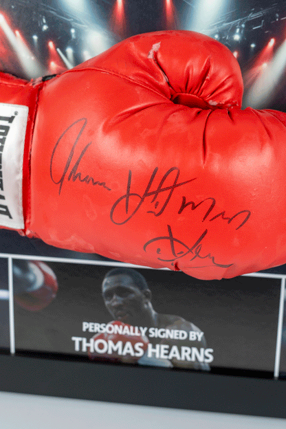 Thomas Hearns Signed Glove Framed Display