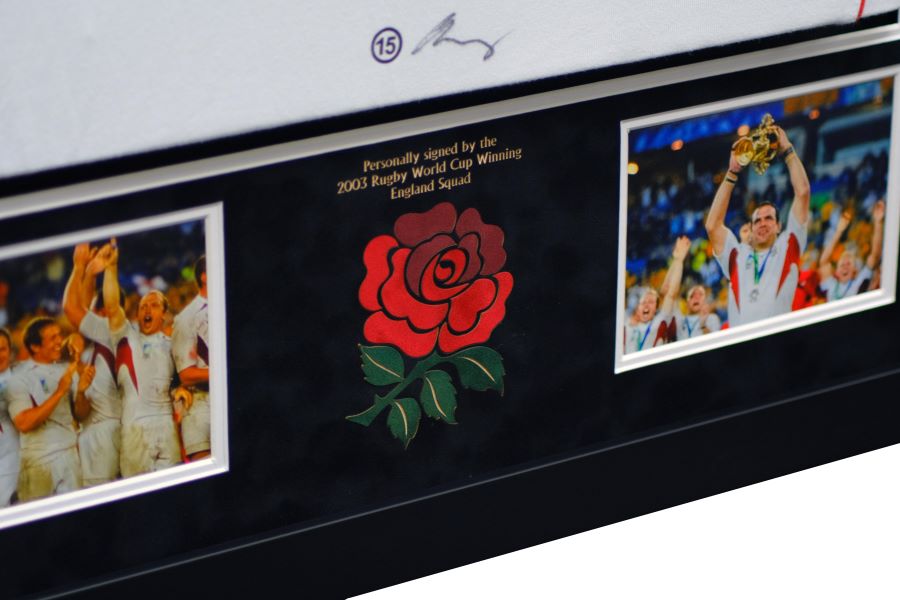 Signed Rugby 2003 winners Jersey - Memorabilia Framers Shop