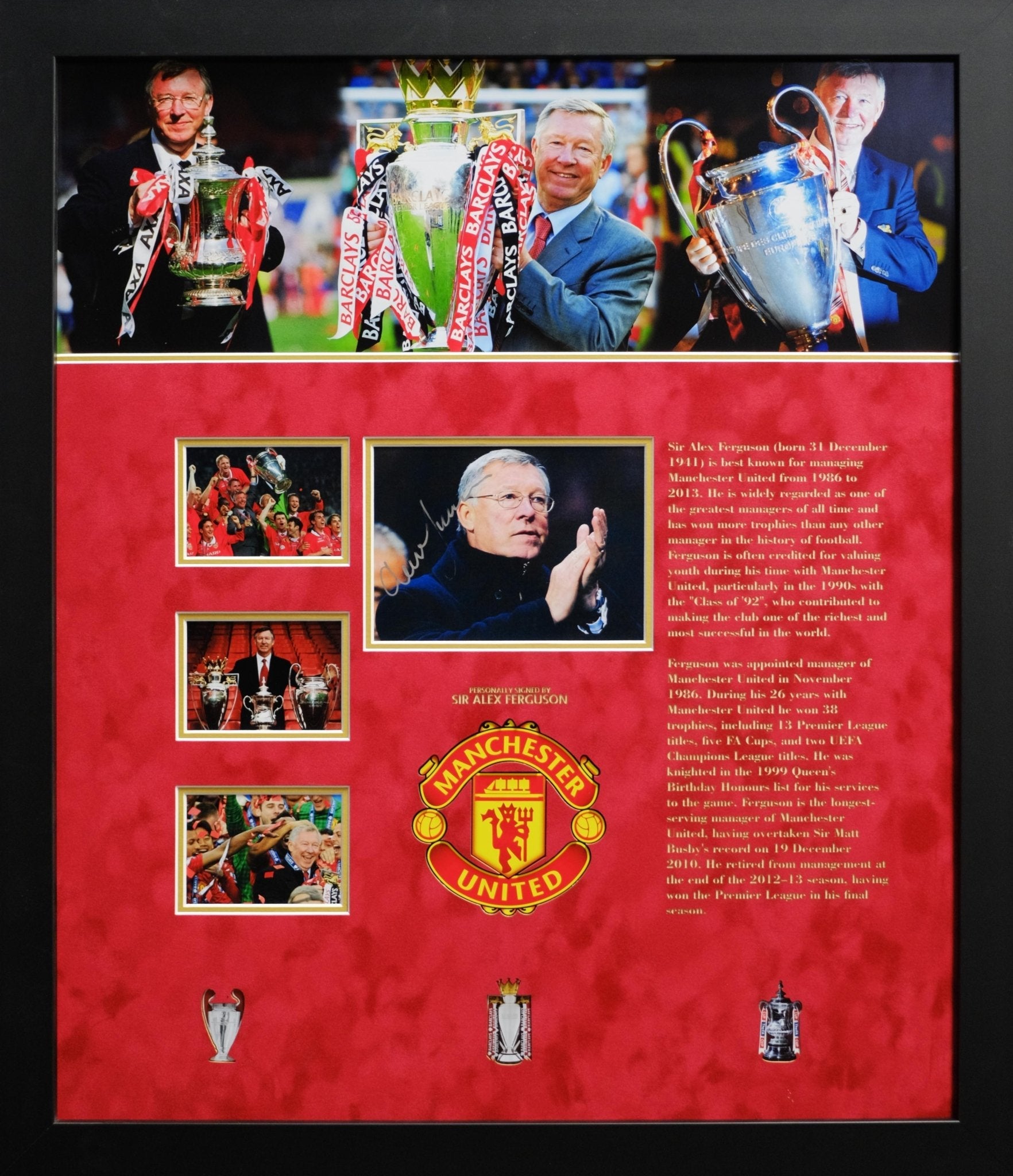 Sir Alex Ferguson signed Biography Manchester United - Memorabilia Framers Shop