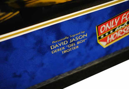 Sir David Jason signed white card - Only Fools and Horses - Memorabilia Framers Shop