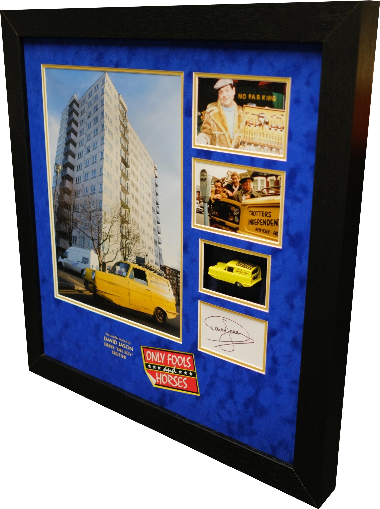 Sir David Jason signed white card - Only Fools and Horses - Memorabilia Framers Shop