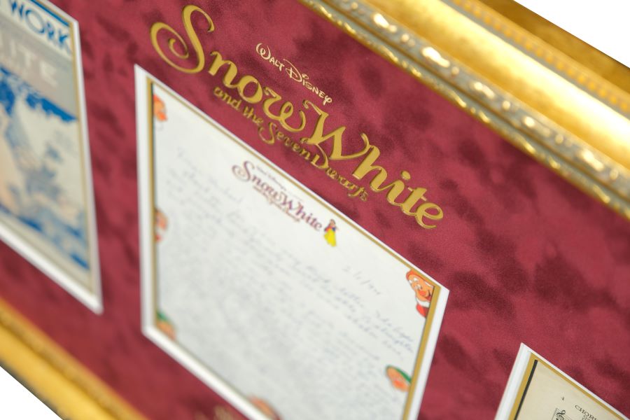 Snow White Written Letter Display Signed by Adriana Caselotti - Memorabilia Framers Shop