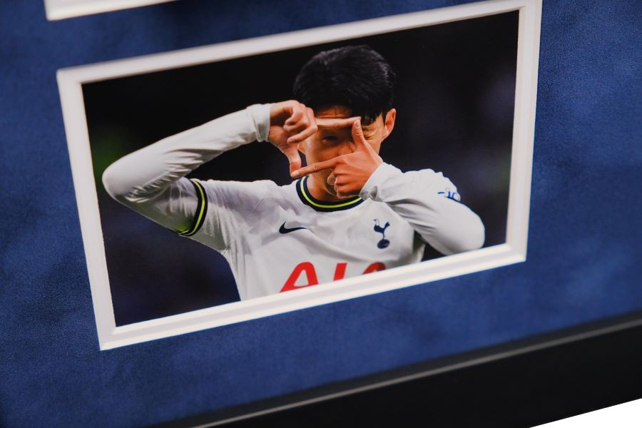 Son Heung-Min Signed Spurs Shirt Framed Display - Memorabilia Framers Shop
