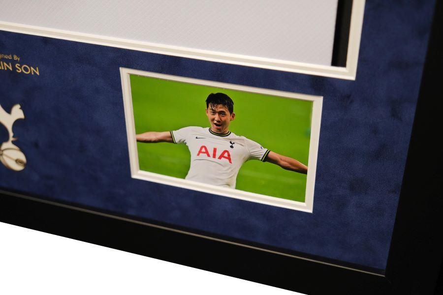 Son Heung-Min Signed Spurs Shirt Framed Display - Memorabilia Framers Shop