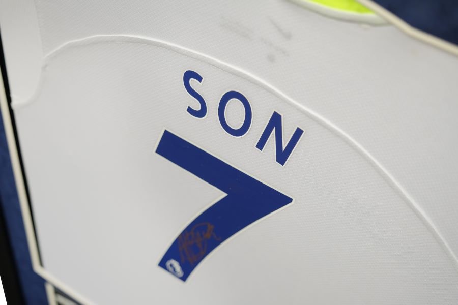 Son Heung-Min Signed Spurs Shirt Framed Display - Memorabilia Framers Shop