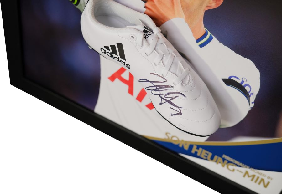 Son Heung-Min Signed Tottenham Hotspur Boot Framed Display - Memorabilia Framers Shop