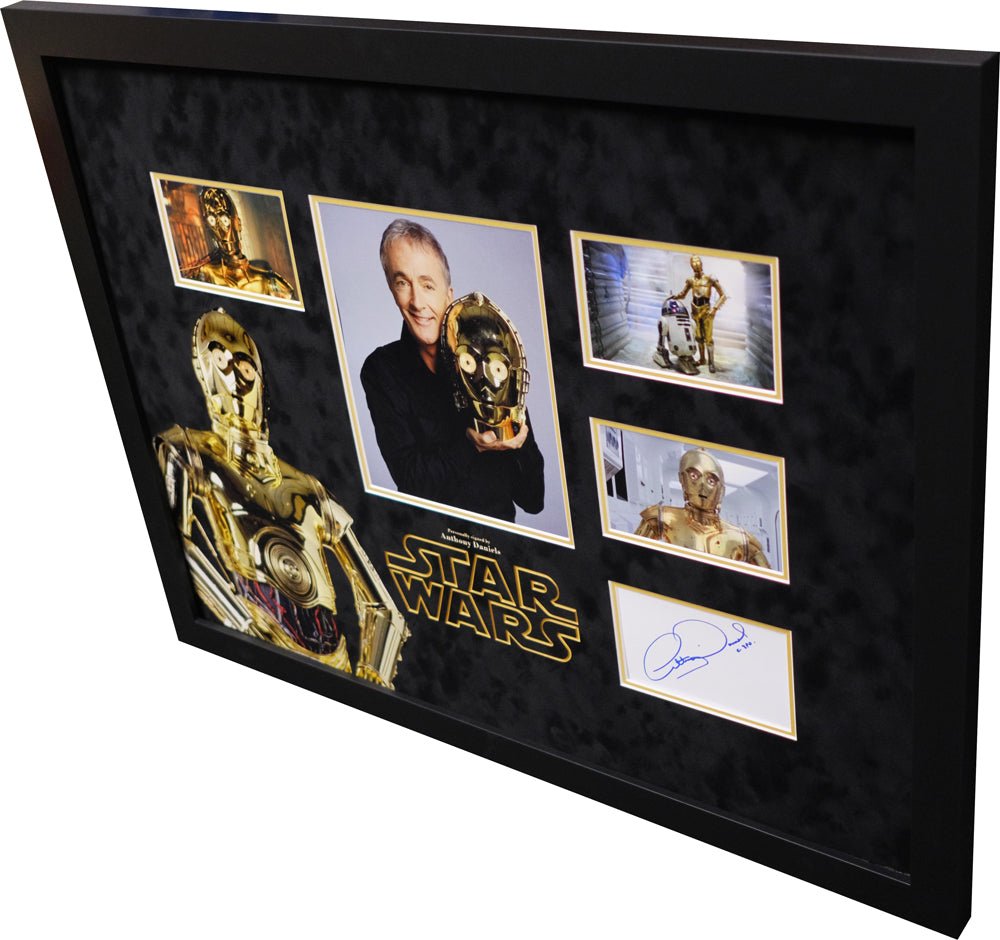 Starwars C3P0 signed white card by Anthony Daniels - Memorabilia Framers Shop