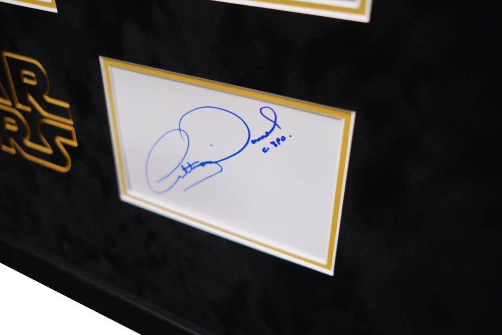 Starwars C3P0 signed white card by Anthony Daniels - Memorabilia Framers Shop