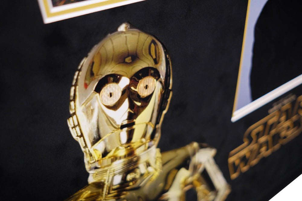 Starwars C3P0 signed white card by Anthony Daniels - Memorabilia Framers Shop