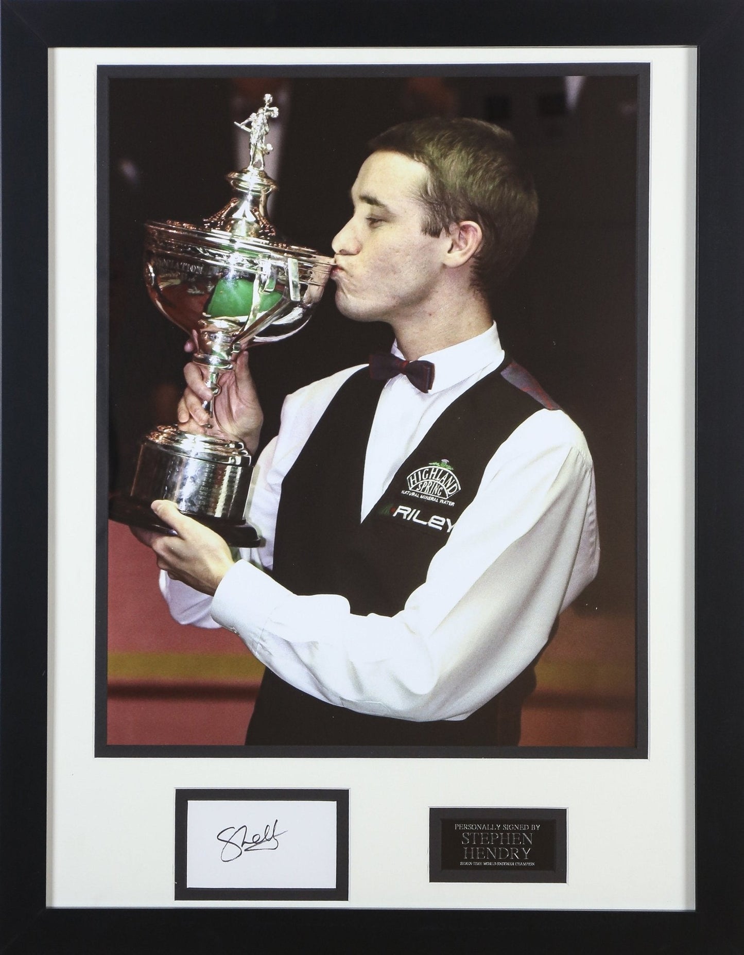 Stephen Hendry Signed Whitecard Framed Display - Memorabilia Framers Shop