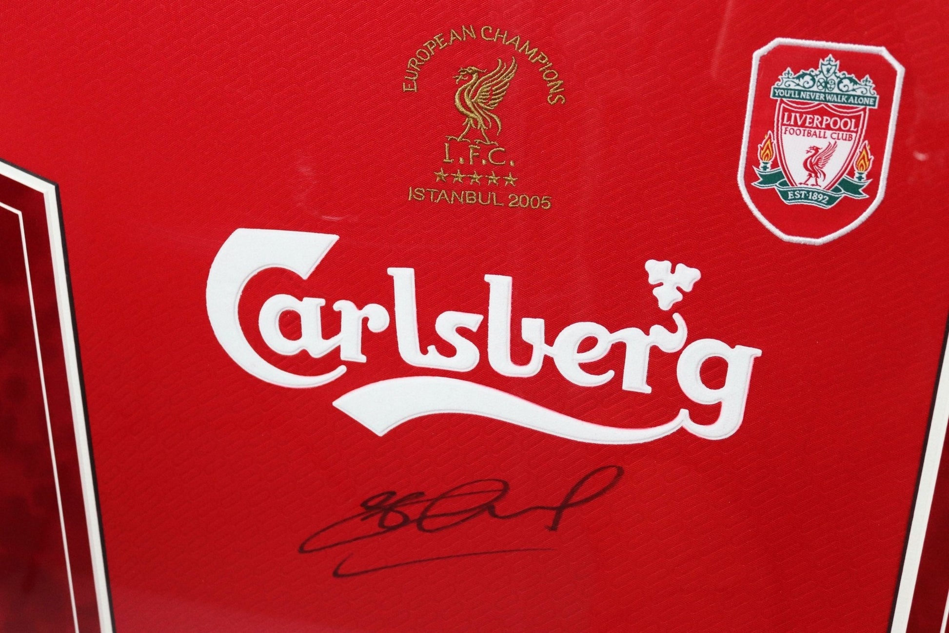 Steven Gerrard Signed Liverpool Shirt Framed Display - Memorabilia Framers Shop