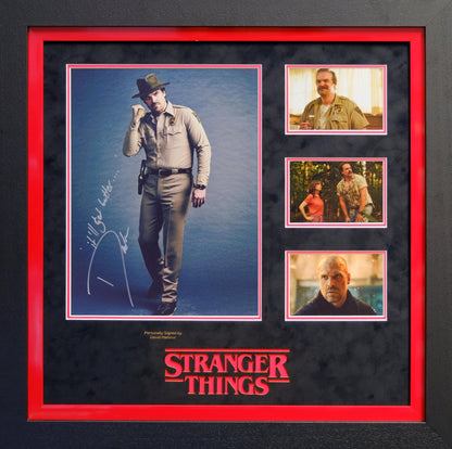 Stranger Things Framed Display Signed by David Harbour - Memorabilia Framers Shop