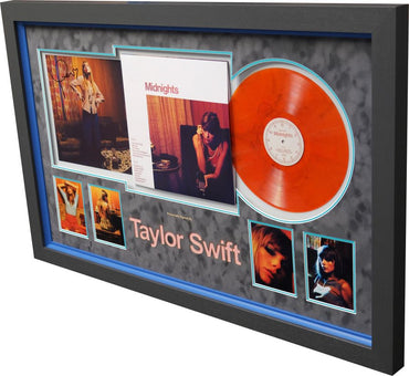 Taylor Swift Signed Blood Moon Vinyl Midnights Album Vinyl Display - Memorabilia Framers Shop