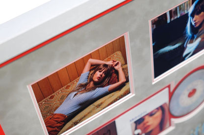Taylor Swift Signed Midnight Album Record Display with Red Detail and Blue Laser Cut - Memorabilia Framers Shop