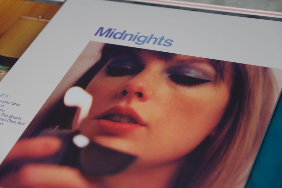 Taylor Swift Signed Midnights Album Jade Green Vinyl - Memorabilia Framers Shop