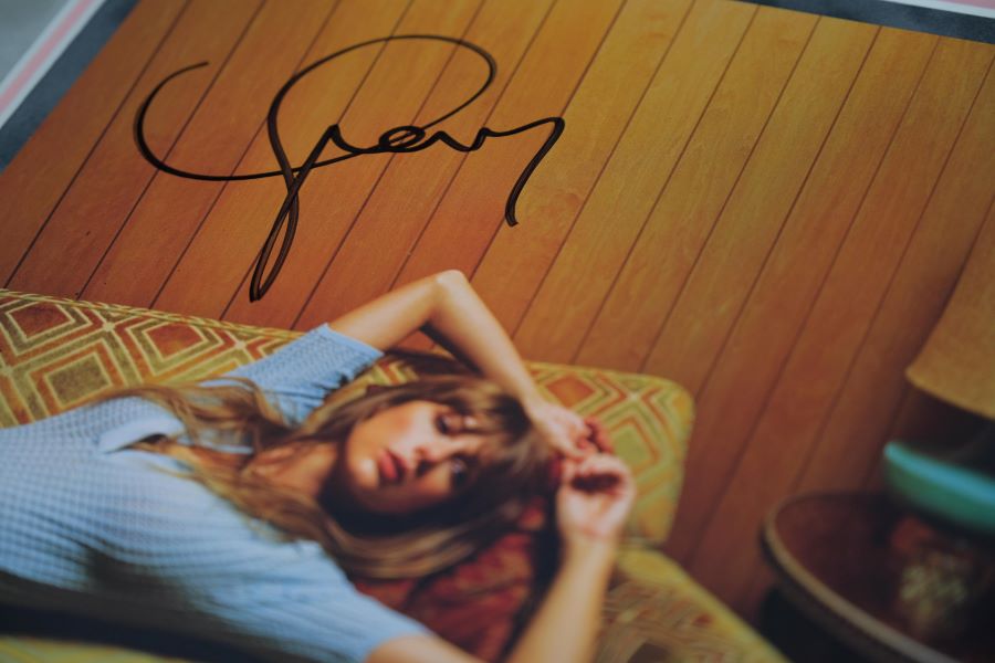 Taylor Swift Signed Midnights Album Jade Green Vinyl - Memorabilia Framers Shop