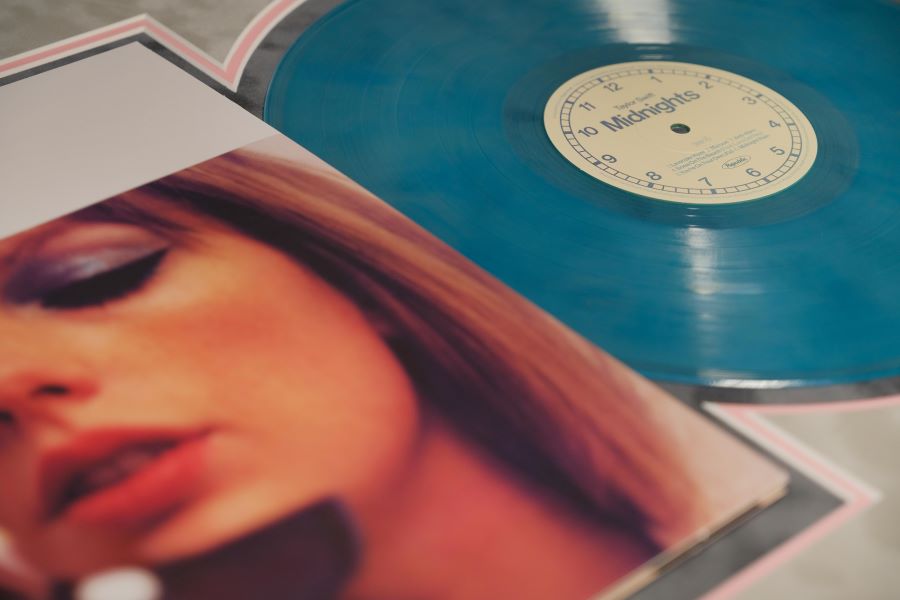 Taylor Swift Signed Midnights Album Jade Green Vinyl - Memorabilia Framers Shop