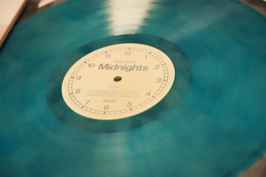 Taylor Swift Signed Midnights Album Jade Green Vinyl - Memorabilia Framers Shop