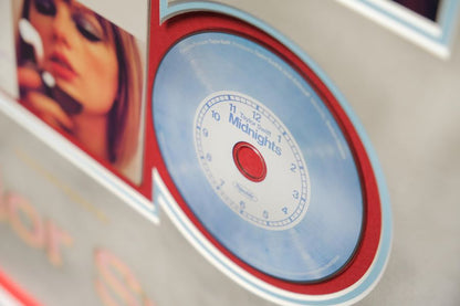 Taylor Swift Signed Midnights CD display. - Memorabilia Framers Shop