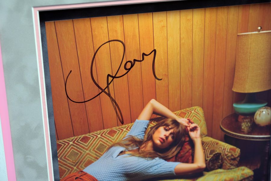 Taylor Swift Signed Midnights Moonstone Blue Vinyl - Memorabilia Framers Shop
