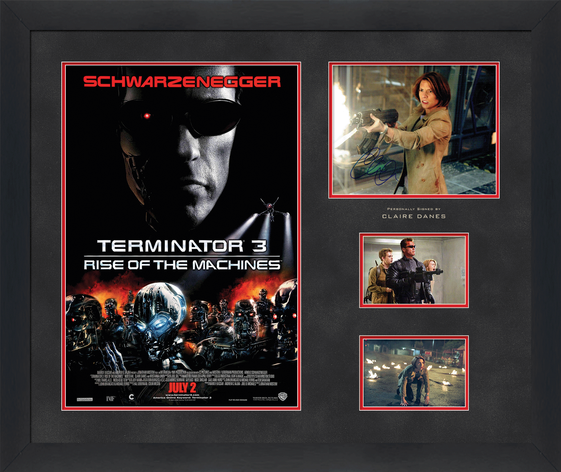Terminator Photograph Framed Display Signed by Clare Danes - Memorabilia Framers Shop