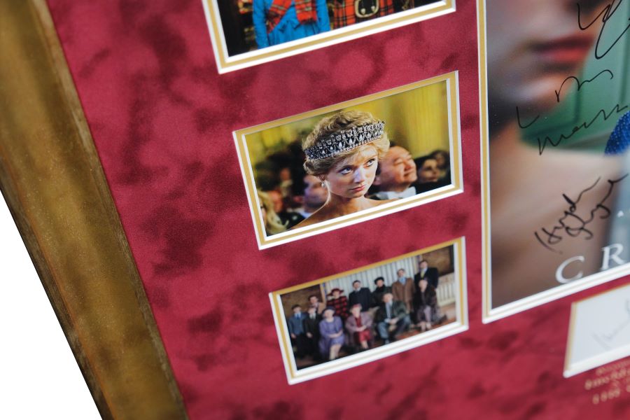 The Crown Multi Signed Poster by Cast and White Card Signed by Imelda Staunton - Memorabilia Framers Shop