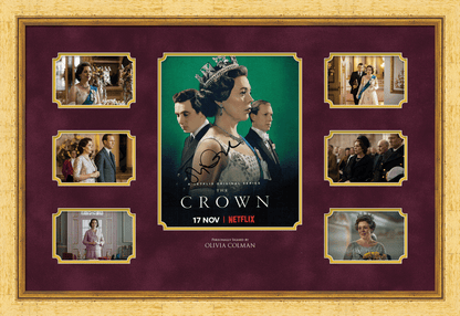 The Crown Photograph Framed Display Signed by Olivia Coleman - Memorabilia Framers Shop