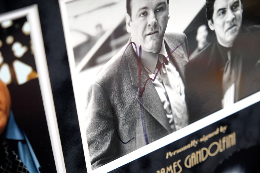 The Sopranos Display Signed by James Gandolfini - Memorabilia Framers Shop