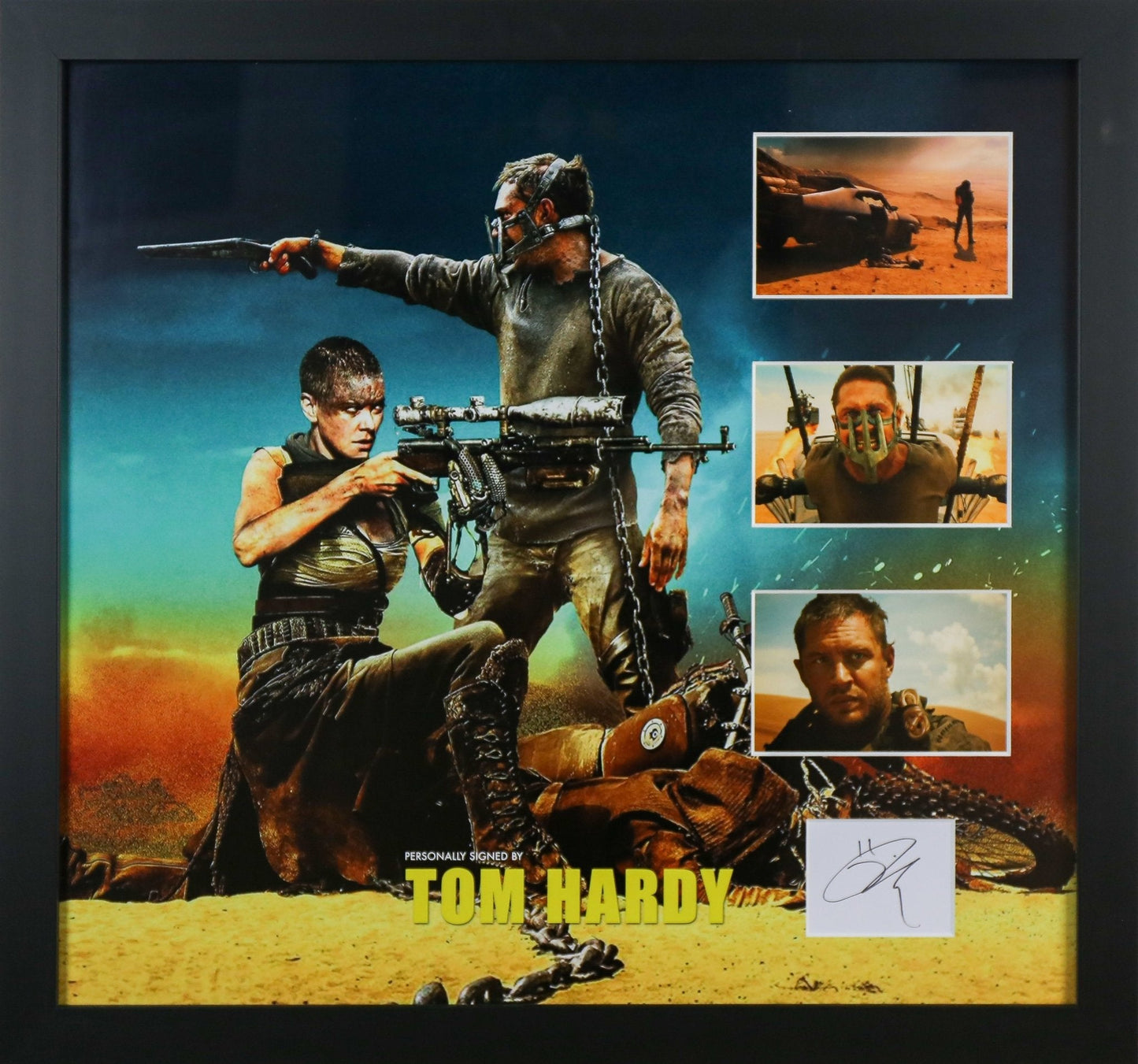 Tom Hardy Signed White card Framed Display - Memorabilia Framers Shop