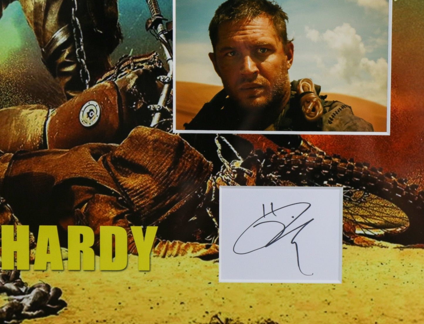 Tom Hardy Signed White card Framed Display - Memorabilia Framers Shop